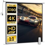 cran de projection motoris - homcom - 120 pouces - 4k hd lectrique montage mural ou plafond panneau ...