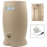 Eda rcuprateur deau rcupo + 1 kit collecteur 107x80x181cm - contenance 1000l - beige