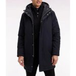 Eden park - parka longue 2 - en - 1 en nylon noir � capuche int�gr�e - noir - 3xl