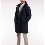 Eden park - parka longue en nylon  capuche intgre - bleu marine - 3xl