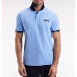 Eden park - polo � manches courtes en coton ciel broderie cercl�e - blm12 - xl