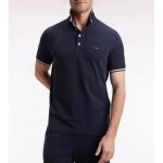 Eden park - polo manches courtes marine finitions tricolores coupe droite - bleu marine - m