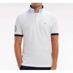 Eden park - eden park - polo � manches courtes en piqu� coton blanc broderie manches 10 coupe droite ...