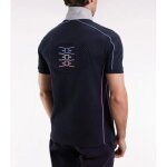 Eden park - polo � manches courtes en piqu� coton marine passepoils color�s - rom - 3xl