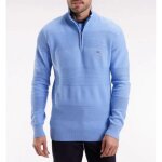 Eden park - pull col camionneur en coton ciel effet de rayure - blm12 - 3xl