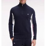 Eden park - pull col camionneur en coton marine � manches contrast�es rose - rom - l