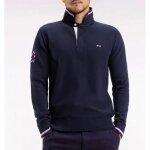 Eden park - pull col maillot en coton marine broderie 10 - bleu marine - l