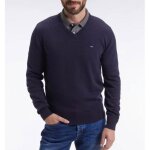 Eden park - pull col v en laine et coton - blf27 - xl