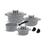 Edenberg 7 pcs. batterie de cuisine � induction casserole c�ramique marbre verre eb - 8010