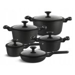 Edenberg casseroles noires couvercle en verre À induction ensemble de casseroles en céramique et poêle ... Edenberg casseroles noires couvercle en verre À induction ensemble de casseroles en céramique et poêle ...