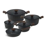 Edenberg casseroles noires induction couverture en verre casserole céramique marbre eb - 5841 Edenberg casseroles noires induction couverture en verre casserole céramique marbre eb - 5841