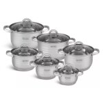 Edenberg set de 12 casseroles acier inoxydable inductionavec couverclefonctionnel eb4018 Edenberg set de 12 casseroles acier inoxydable inductionavec couverclefonctionnel eb4018