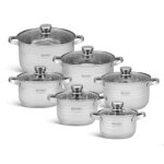 Edenberg set de casseroles � induction 12 pi�ces set de casseroles en acier inoxydable eb - 4037