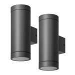 Edishine applique murale ext�rieure int�rieure lot de 2 noir �tanche ip44 douille gu10 ampoule requise ...