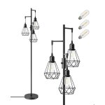 Edishine lampadaire dimmable h166cm lampe sur pied 3 lumi�res en m�tal led ampoules incluses luminosit� ...