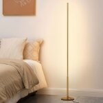 Edishine lampadaire led sur pied salon dimmable 19w 1100lm 3000k blanc chaud 147cm dor� - lampe dambiance ...