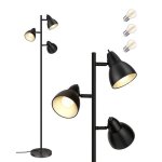 Edishine lampadaire sur pied salon 3 lampes rglables avec interrupteurs individuels 3 ampoules e27 fournies ...