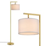 Edishine lampadaire sur pied salon lampe  arc avec abat - jour rotatif en lin interrupteur  pied ampoule ...