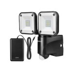 Edishine projecteur led extrieur ip44 tanche dtecteur de mouvement pir  pile 2 lampes rotatives 800lm ...