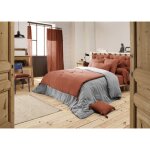 �dredon 150 x 150 cm gaze de coton terracotta avec 4 pompons - pepa meubletmoi
