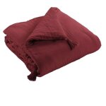 Édredon 150x150 cm gaze de coton lie de vin - jetée de lit - décoration du lit Édredon 150x150 cm gaze de coton lie de vin - jetée de lit - décoration du lit