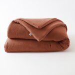 �dredon 180 x 240 cm - double gaze de coton 125 gr / m� - uni ga�a terracotta