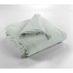 Edredon ou bout de lit gaa toutes dimensions gaze de coton - gaa eucalyptus - 90 x 200 cm