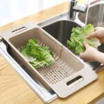 Égouttoir ajustable pour évier passoire extensible pour fruits et légumes rangement de cuisine Égouttoir ajustable pour évier passoire extensible pour fruits et légumes rangement de cuisine