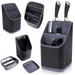 �gouttoir et organisateur de couverts - noir - contemporain - design - accessoires de cuisine