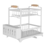 Égouttoir à vaisselle à 2 niveaux - errolves - blanc - Égouttoir à couverts avec cage à baguettes Égouttoir à vaisselle à 2 niveaux - errolves - blanc - Égouttoir à couverts avec cage à baguettes