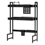 Egouttoir a vaisselle 2 niveaux moderne t�lescopique longueur r�glable 64cm - 100cm 64 * 28 * 84cm noir ...