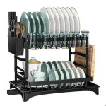 �gouttoir � vaisselle cuisine bec rotatif � 360� et extensibleporte - ustensiles et bac d�gouttementnoir ...