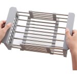 Égouttoir à vaisselle extensible égouttoir à vaisselle en acier inoxydable sur évier égouttoir à vaisselle ... Égouttoir à vaisselle extensible égouttoir à vaisselle en acier inoxydable sur évier égouttoir à vaisselle ...