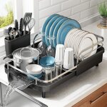 �gouttoir � vaisselle extensible egouttoir vaisselle avec porte - ustensiles et grand bec pour comptoir ...