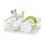 Égouttoir vaisselle inox panier couverts plateau amovible 44x33cm noir Égouttoir vaisselle inox panier couverts plateau amovible 44x33cm noir