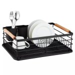 �gouttoir � vaisselle - kinghoff - kh - 1728 - acier inoxydable - noir - amovible