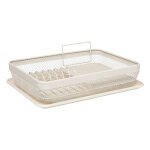 Egouttoir à vaisselle - metal - beige - capacité 6 assiettes - plateau récupérateur - style contemporain ... Egouttoir à vaisselle - metal - beige - capacité 6 assiettes - plateau récupérateur - style contemporain ...