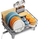 Egouttoir vaisselle �gouttoir � vaisselle peu encombrant avec porte - ustensiles pour �vier avec pieds ...