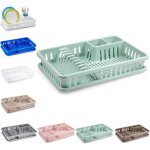 �gouttoir vaisselle en plastique - woopso - 45 x 297 x 8 cm - vert menthe - porte - couverts - porte ...