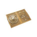 �gouttoir � vaisselle - pliable - bambou - pierre diatomite - s�chage rapide 40x30x5 cm