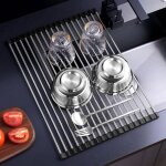 Egouttoir vaisselle gouttoir  vaisselle pliable pour evier egouttoir vaisselle inox43x35 cm egoutoire ...