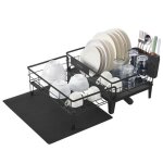 �gouttoir � vaisselle - songmics - extensible - bec rotatif 360� - noir dencre