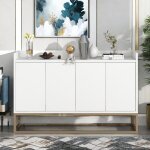 Buffet bahut buffet bas en bois buffet moderne avec 3 tagre et 4 portes pieds en mtal dor 120x30x80cm ...