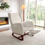 Eifson fauteuil à bascul relax chaise à bascule avec repose - pieds et dossier haut rocking chair en ... Eifson fauteuil à bascul relax chaise à bascule avec repose - pieds et dossier haut rocking chair en ...