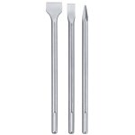 Einhell jeu de 3 burins pour marteaux perforateurs  mandrin sds - max (2 burins plats et 1 pointeau) ...