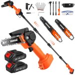 �lagueuse sans fil 2 en1mini tron�onneuse �lectrique avec batterie 2 x 1500 mah et chargeurtige dextension ...