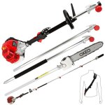 Elagueuse thermique sur perche - moteur 2 temps 52 cm3 - 2 rallonges extensions - longueur totale 4. ...