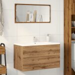 Elgant armoire dvier meuble sous lavabo - chne artisanal - 90x385x45 cm - bois dingnierie &5266181 ...