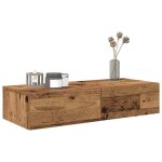 El�gant armoire / meuble �tag�re murale avec tiroirs - vieux bois - bois ding�nierie &5663797