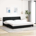 El�gant cadre de lit - 2 personnes - noir 200x200 cm tissu chynew17040